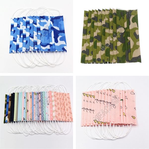

10pcs/lot disposable fashion face mask cartoon printed face mask non-woven fabric dustproof mouth-muffle cover sale d81710, Black