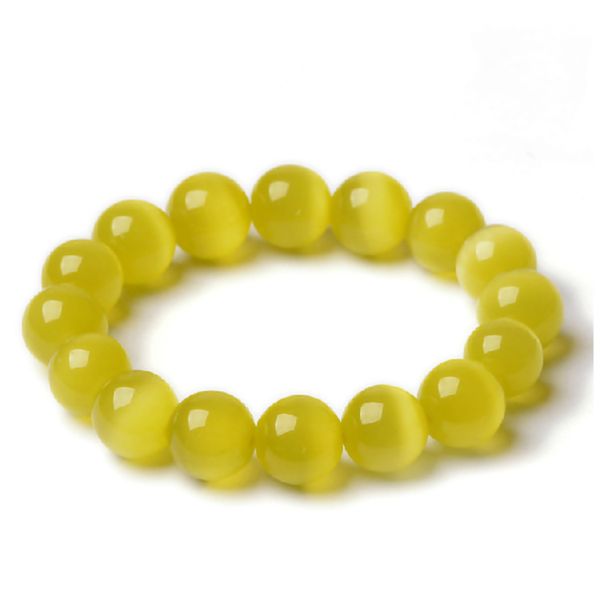 

opal bracelets fashion women's/men's yellow opal bead strand bracelet jewelry bead size 6-12mm gifts, Black