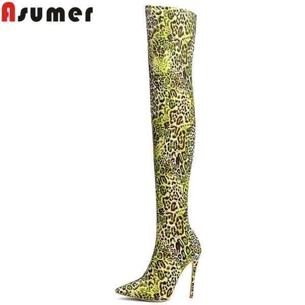 

asumer большой размер 33-43 способа горячего сбывания новые над коленом сапоги заостренным носком элегантные пром сапоги супер высокие тонки, Black