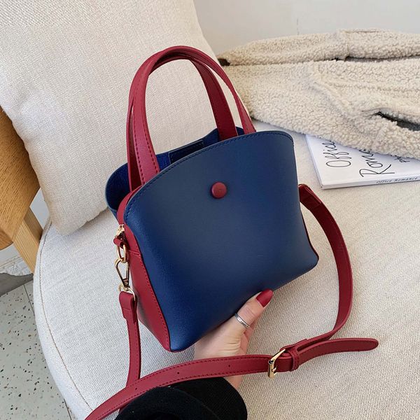 

spring and summer new net red hit color handbag casual wild messenger bucket bag cute girlish style