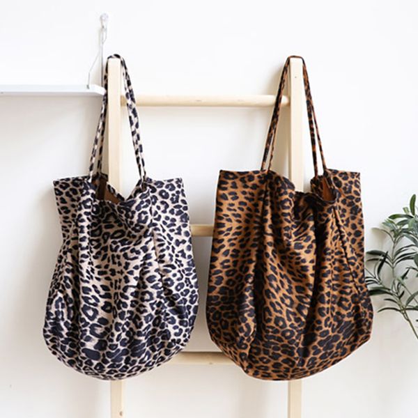 

oversize casual leopard tote bags women handbag female leisure daily shoulder bag big jumbo fabric reusable shopping slouch bag