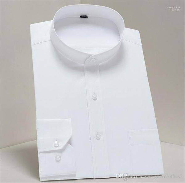 

бизнес стиль homme tshirts slim fit мода одежда мужская сплошной цвет рубашки платья с длинным рукавом воротник мандарина, White;black