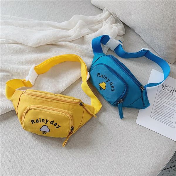 

childrens waist bag child yellow mini messenger bag fashion young boys girls students pockets on belt banana bag personalized