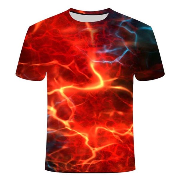 

new camiseta streatwear cloth blue red flaming summer 3d print shirts plus size aesthetic horror men clothing
