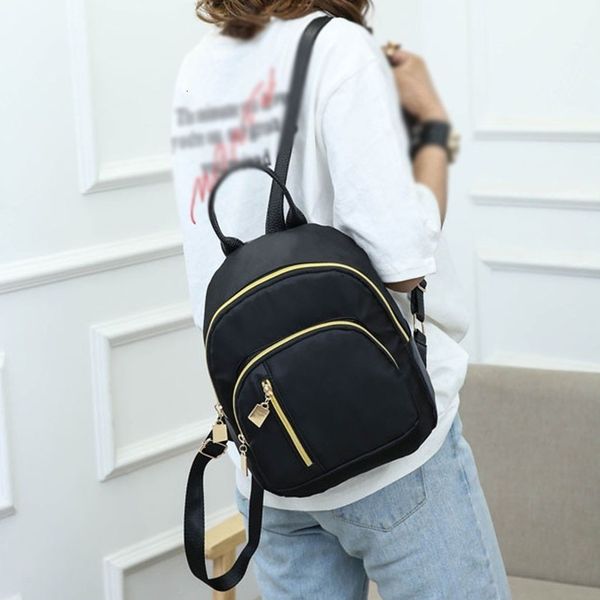 

women's fashion solid color backpack multi-function shoulder bag casual backpack oxford material hollow out decoration mochila
