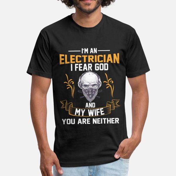 

electrician i fear god and my wife t shirt men anti-wrinkle short sleeve plus size 3xl leisure anti-wrinkle comical spring autumn natural