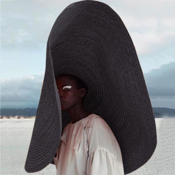 

fashion large wide brim sun hat beach anti-uv sun protection foldable cap cover straw hat sunken beach, Blue;gray