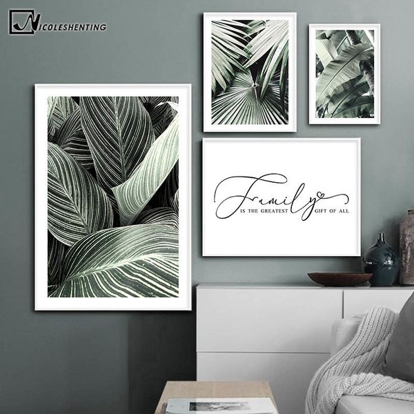 

тропический завод лист холст плакат nordic ботаническая wall art print скандинавский домашнее украшение картина картина семья котировки