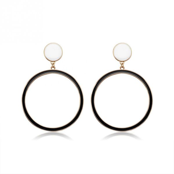 

simple women alloy geometrical round shape big hoop earrings jewelry, Golden
