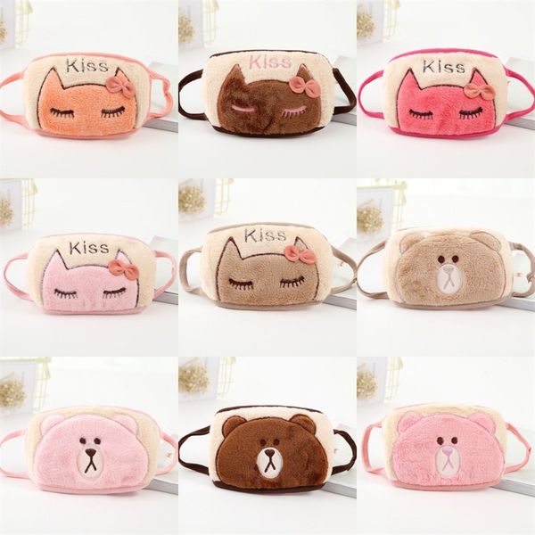 

bowknot cats cartoon bears kiss face masks reusable mascarilla plush fashion respirator custom women child anti dust 2 78jt c2
