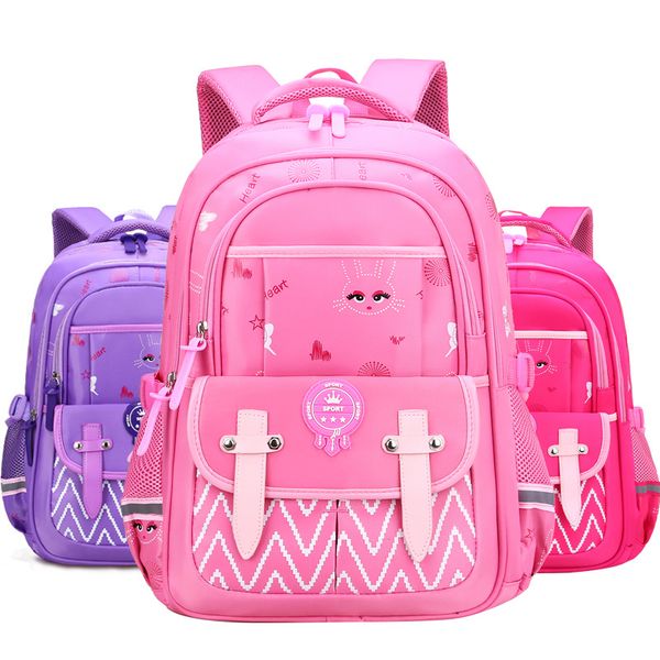 

leather luggage tag korean style factory direct new style primary school student book bag grade 3-6 lightweight anti-spillage sweet printing