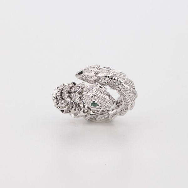 

women animal ring rose gold woman diamond emerald snake rings charms wedding engagement jewelry, Silver