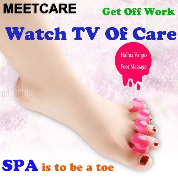Toe deformidade correção Toes Foot Care Massagem Foot Pain Relax Toes rosa Sobreposição Separador Nail polonês Ferramenta