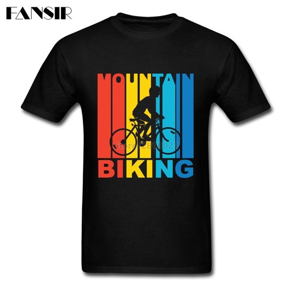 

novelty tees shirt men's vintage mountain biking graphic men t-shirt short sleeve cotton custom team tee