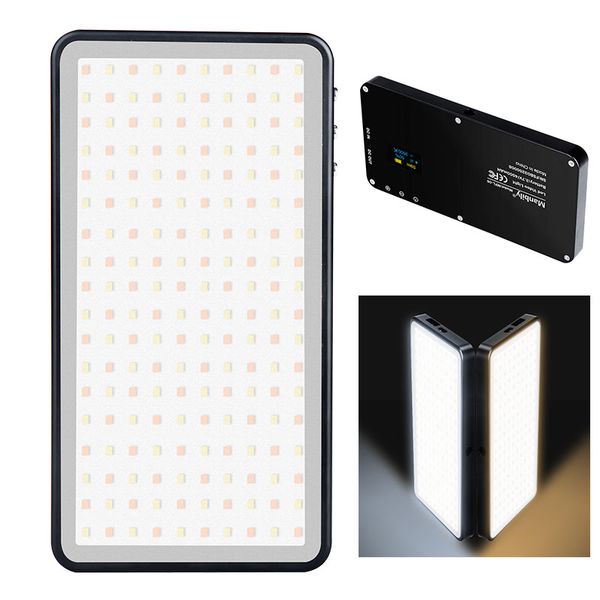 

manbily mfl-06 dimmable led video light ultra thin oled display 96pcs leds cri96+ bi-color p studio light for dslr cameras