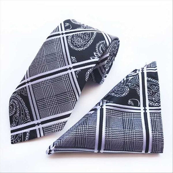 

new fashion striped plaid men's tie grey classic neck ties leisure business wedding 8cm silk necktie, Black;gray