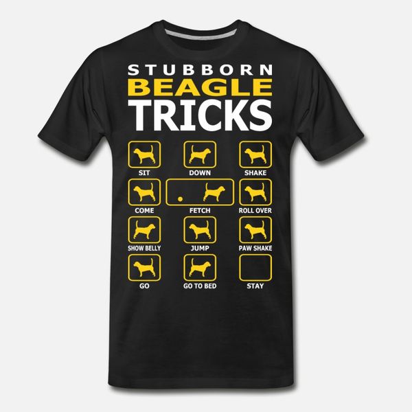 

stubborn beagle dog tricks funny tshirt t shirt men printed short sleeve size s-3xl formal gift funny casual summer style pictures shirt