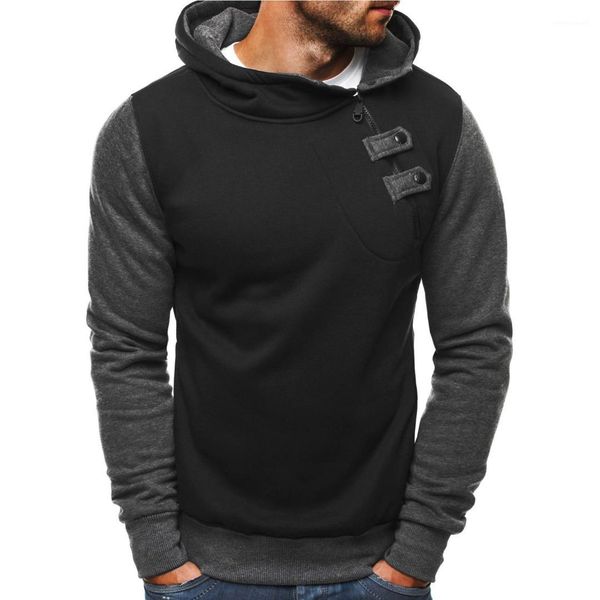 

clothing mens designer hoodies autumn winter long sleeve button pullover hoodie loose casual plus size male, Black