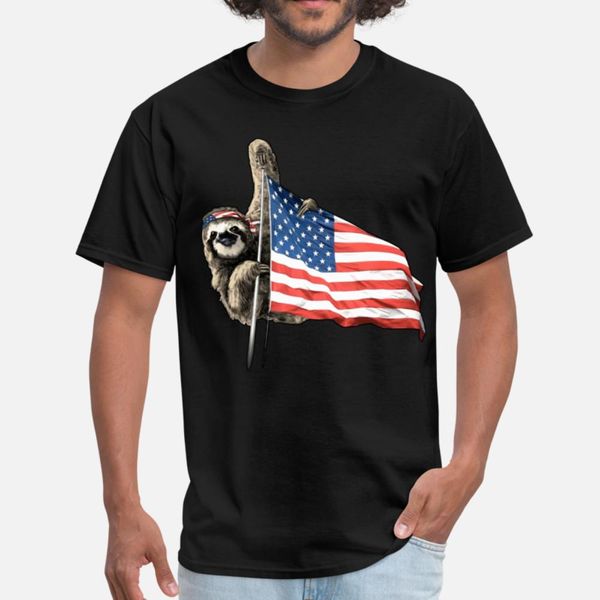 

sloth touch america flag animals love heart sloth t shirt men designing tee shirt o neck kawaii famous comfortable spring natural shirt