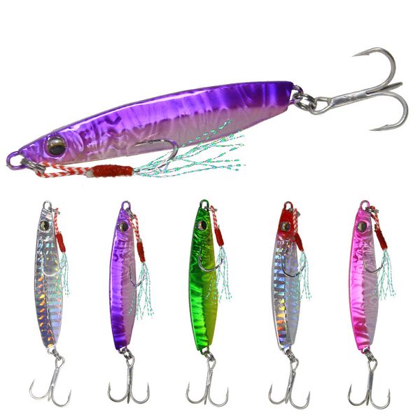 

5pcs/lot 6cm/6.5cm 18g/25g fishing lure set hard bait artificial wobblers jigs metal bait saltwater boating fishing sequin bass fishing