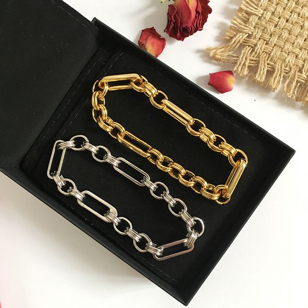 

j.hangke colorfast gold plated copper bracelet necklace set for women party fashion chain bracelets choker necklace, Black