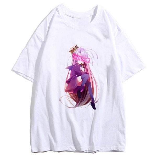 

t shirt men white no game no life sora shiro short sleeve casual t-shirt men women cotton shirts two pieces tee shirt