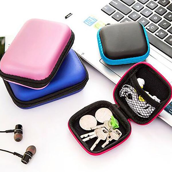 

basupply 1pc waterproof headphone protective case earphone wire organizer coin data line cable storage box container accessories