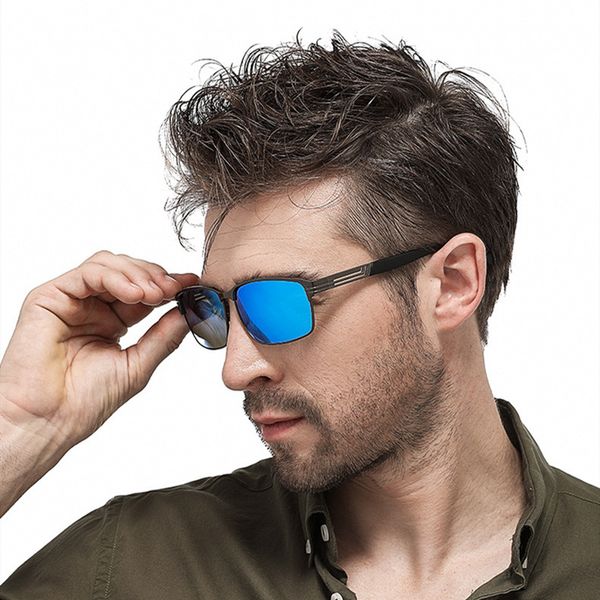 

brand new fashion sunglasses men polarized square metal frame male sun glasses driving fishing eyewear sunglasses mirror, White;black