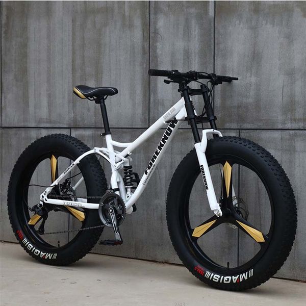 

disc brake dual shock 26-inch 21-speed off-road beach snow bike super wide 4.0 big tire mountain bike