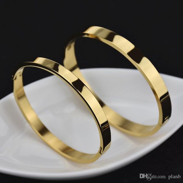 

титан сталь браслеты silver rose gold black gun покрыло мода хип-хоп ювелирные изделия для женщин мужчины золотой браслет