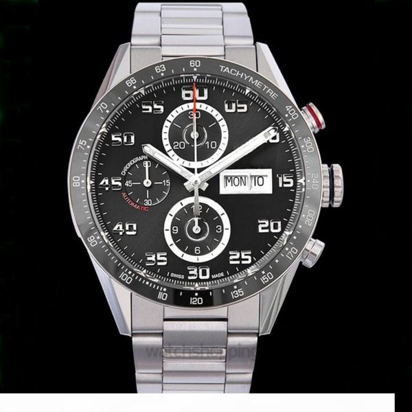 

watches sell automatic cal1bre 16 44mm size black face stainless steel strap watch no battery, Slivery;brown