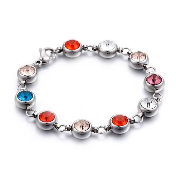 

new fashion crystal bracelet female korean students round color bracelet, Black
