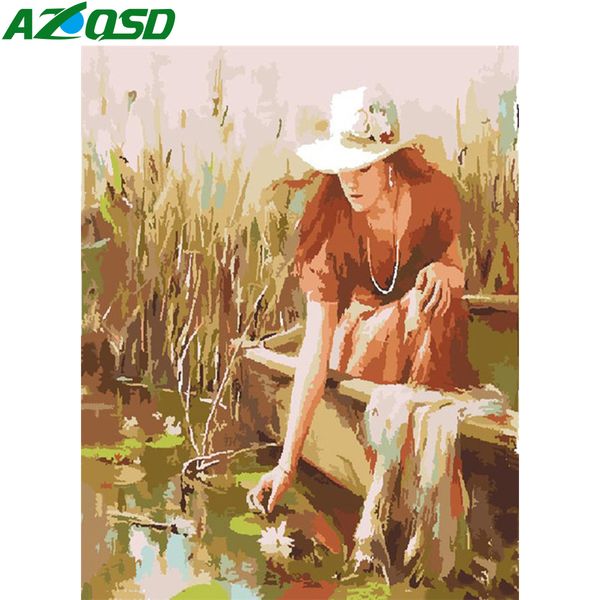 

azqsd diy oil painting by numbers portrait unframe handmade gift coloring by numbers girl unframe decor for home