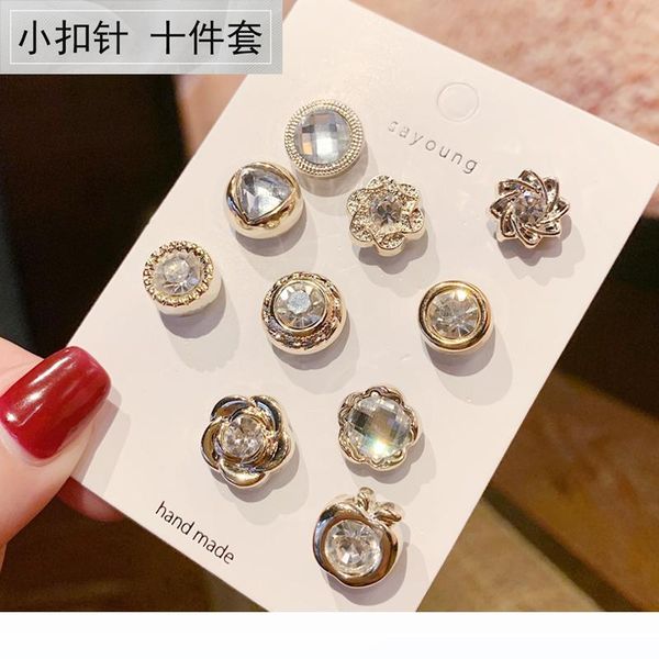 

japanese female pearl brooch pin fastening clothes cardigan anti emptied lovely corsage badge cufflinks jewelry accessories, Gray