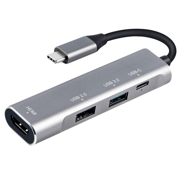 

серый usb-концентратор c тип c для 4k hdmi usb 3,0 2,0 pd порт-адаптер для macbook pro