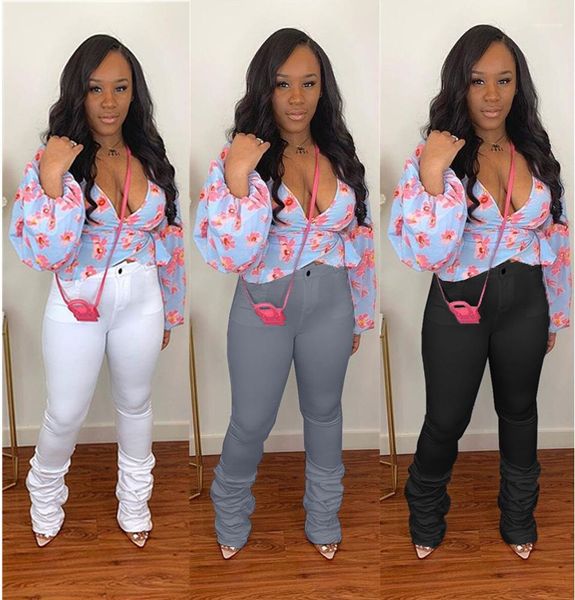 

clothes womens designer flare pants summer casual sport stacked joggers solid color leggings pants casual woman, Black;white