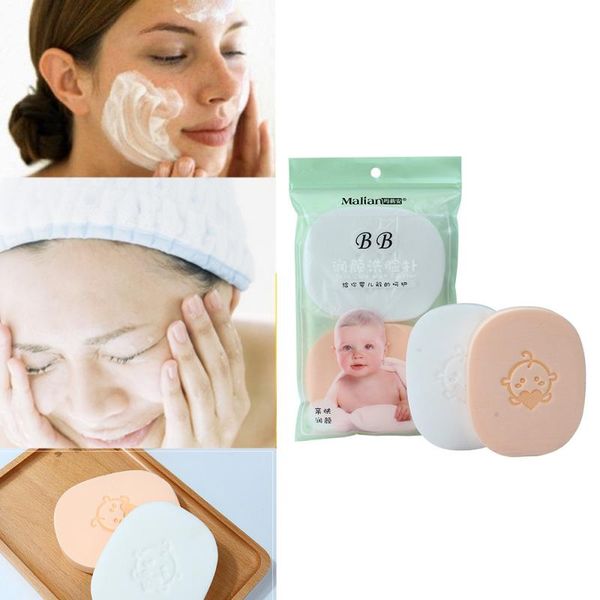 

2pcs wash flutter sponge deep facial cleansing soft comfortable compressed pad powder puff clean care remove makeup clean tool