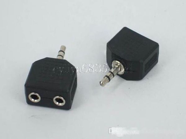 

3.5mm 1 male to 2 female audio headphone splitter adpater for earphone headset converting connector splitter headphone 600pcs