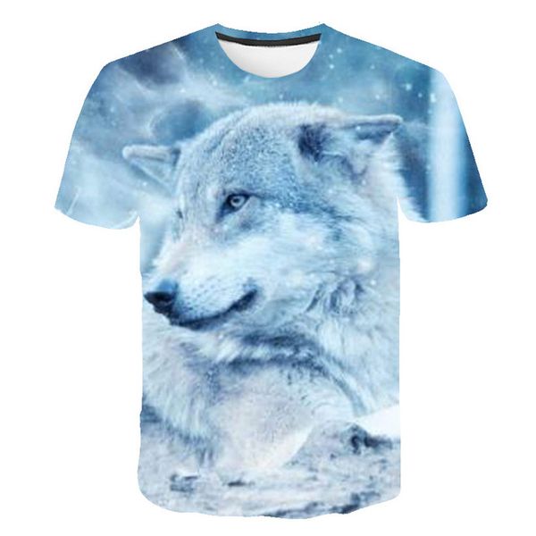 

summer animal wolf cute and 3d print shirts graphic kawaii kawaii men clothing