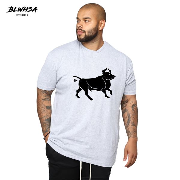 

blwhsa new bull printed t shirt men fashion short sleeve cool t-shirts funny animal printing t-shirts plus size tees