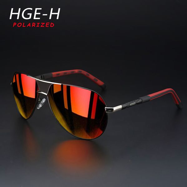 

hge-hmen vintage aluminum polarized sunglasses classic brand sun glasses coating lens driving travel uv400 goggles oculos kd73, White;black
