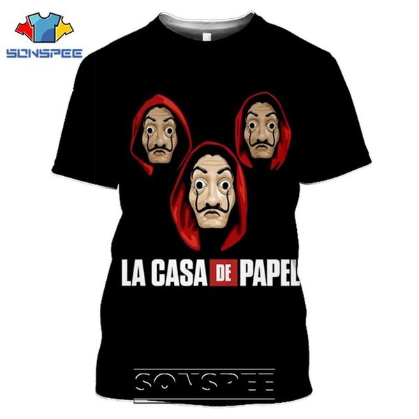 

tv series la casa de papel money heist house of paper 3d print shirts oversized kawaii horror men clothing
