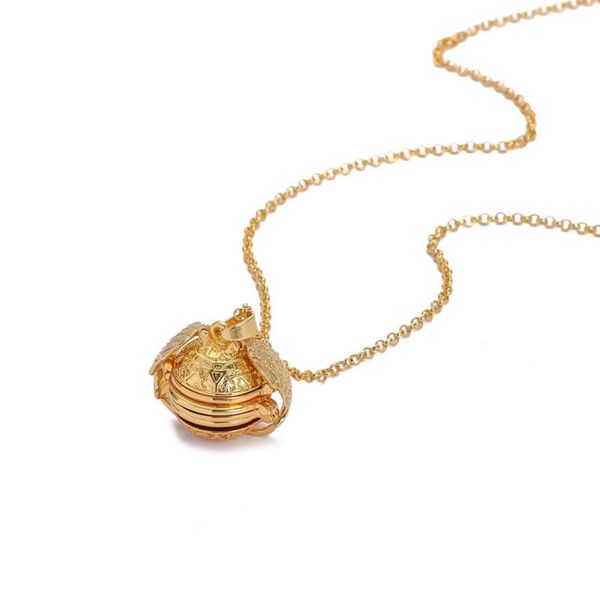 

5 phase box love necklace can open multi-layer p box p hollow angel feather folding necklace family jewelry, Silver