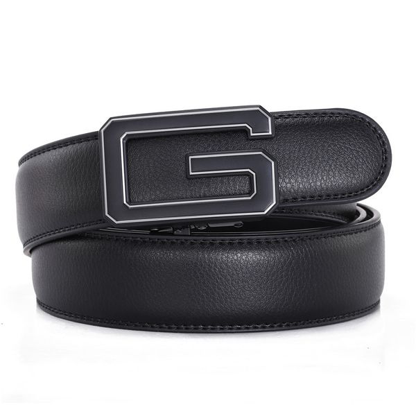 

2020 summer men's fashion genuine leather belts for men metal automatic buckle strap business belt, Black;brown