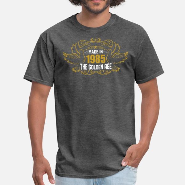 

made in 1985 the golden age t shirt men customized short sleeve euro size s-3xl basic solid breathable summer style family shirt, White;black