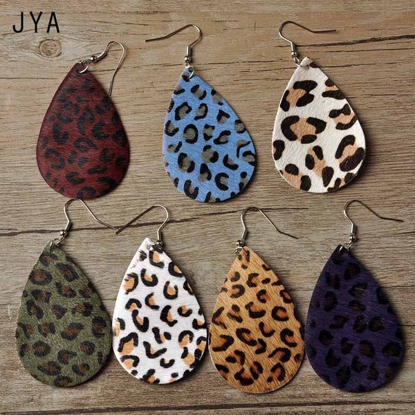 

cpop leather earrings for women multicolor leopard feather earrings big long fashion leaf rainbery dangle ear drops winter 2020, Silver