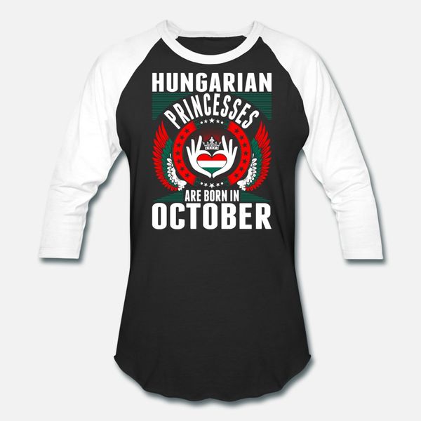 

hungarian princesses are born in october t shirt men knitted 100% cotton crew neck letter sunlight humor spring slim shirt