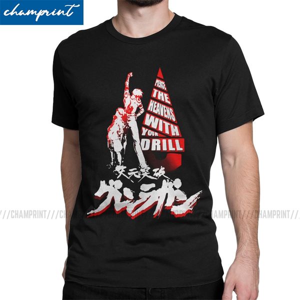 

pierce the heavens men t shirt tengen a gurren lagann kamina anime novelty tees short sleeve t-shirt plus size clothes