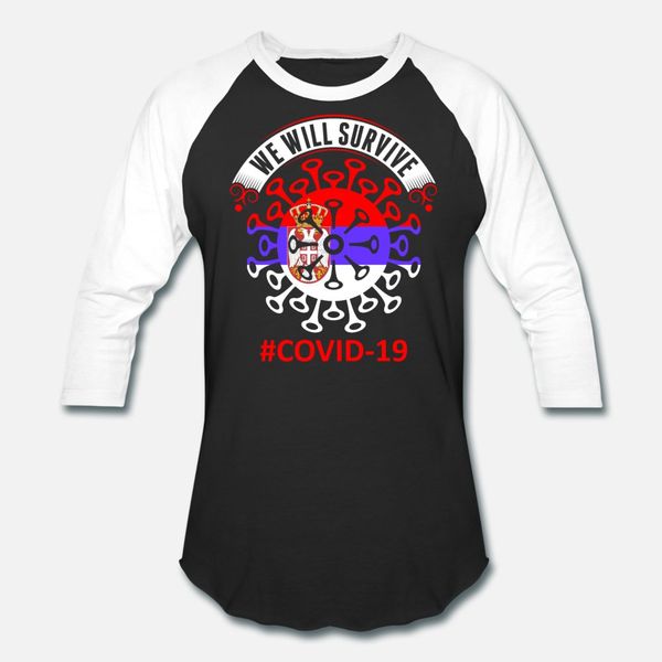 

we will survive covid 19 serbia t shirt men design cotton round neck loose building summer style pattern shirt