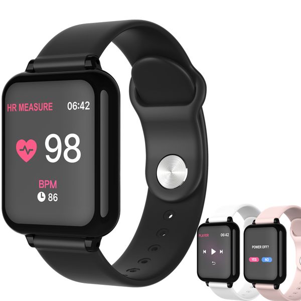 

b57 smart watch waterproof fitness tracker sport for ios android phone smartwatch heart rate monitor blood pressure functions